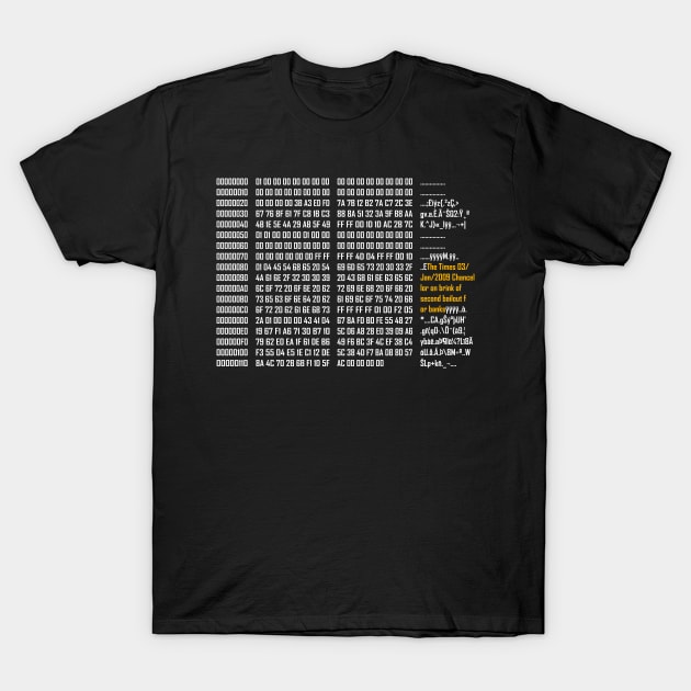 Celebrating the Birth of Bitcoin: Commemorate the Genesis Block T-Shirt by teewhales